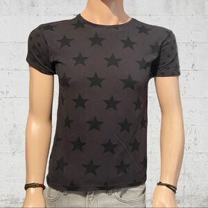 🤘 Zara Man Star Print Tee 🔥 Medium Black Fitted Shirt